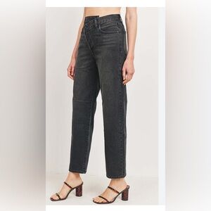 NWT JBD High Rise Criss Cross Straight Jeans in Washed Black
